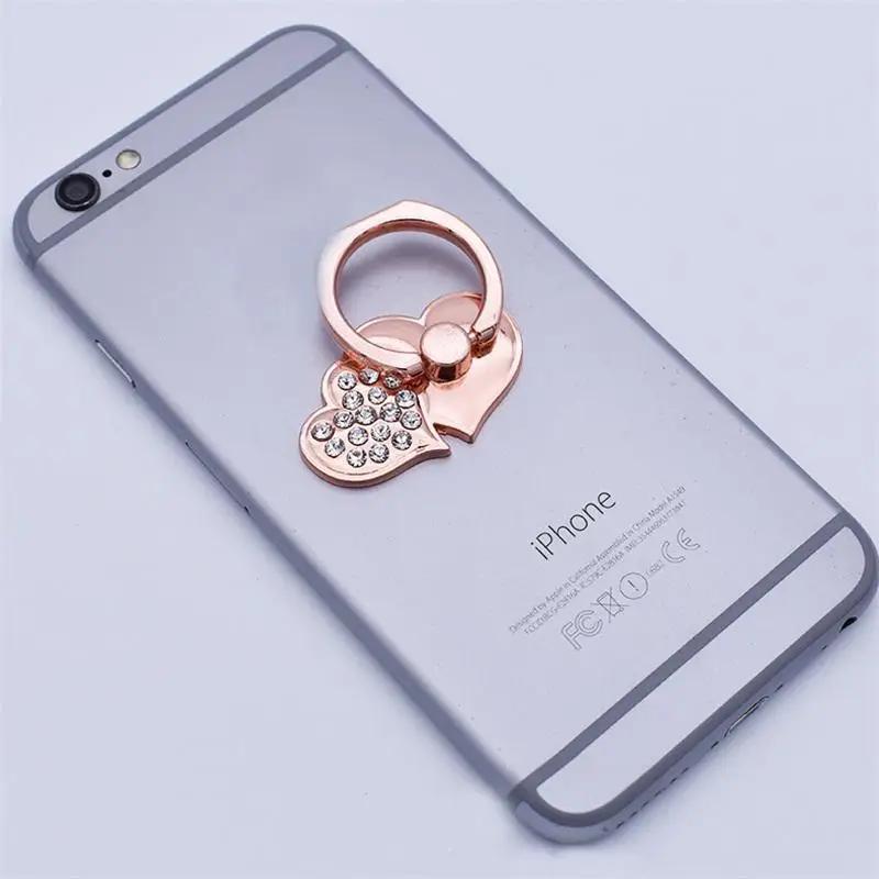 Fashion Luxury Diamond Shiny Gemstones Metal Mobile Phone Ring Bracket Phone Holder Rotatable Ring Bracket for iPhone Samsung