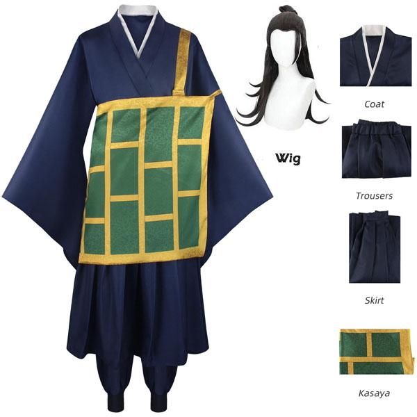 Jujutsu Kaisen Geto Suguru Cosplay Costume Black Kimono School Uniform with Studs Halloween Costume for Women and Men