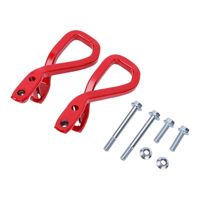 2 Stück Front-Abschlepphaken 84280203 Rot Robuster Stahl Front-Stoßstange Unten Anhängerring mit Schrauben und Muttern