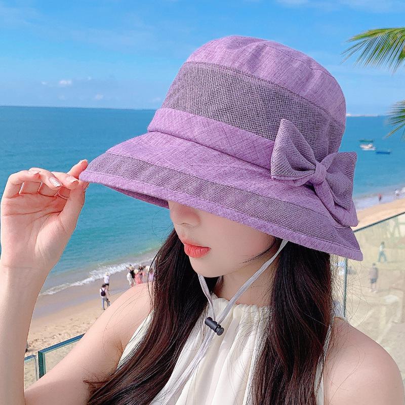 Women's Bucket Hat Spring Summer Breathable Sunshade Cap Lady Fisherman Foldable Bob Sunscreen Cloth Outdoor Fashion Accessory