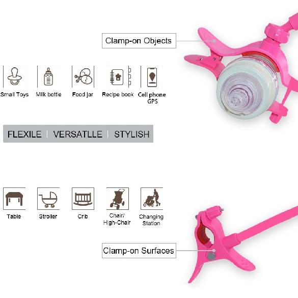 Baby Hands-Free Feeding Bottle Holder, can be rotated 360º, Used for Baby Stroller, Baby Crib, Feeding Support, can be Bent to The Desired Position