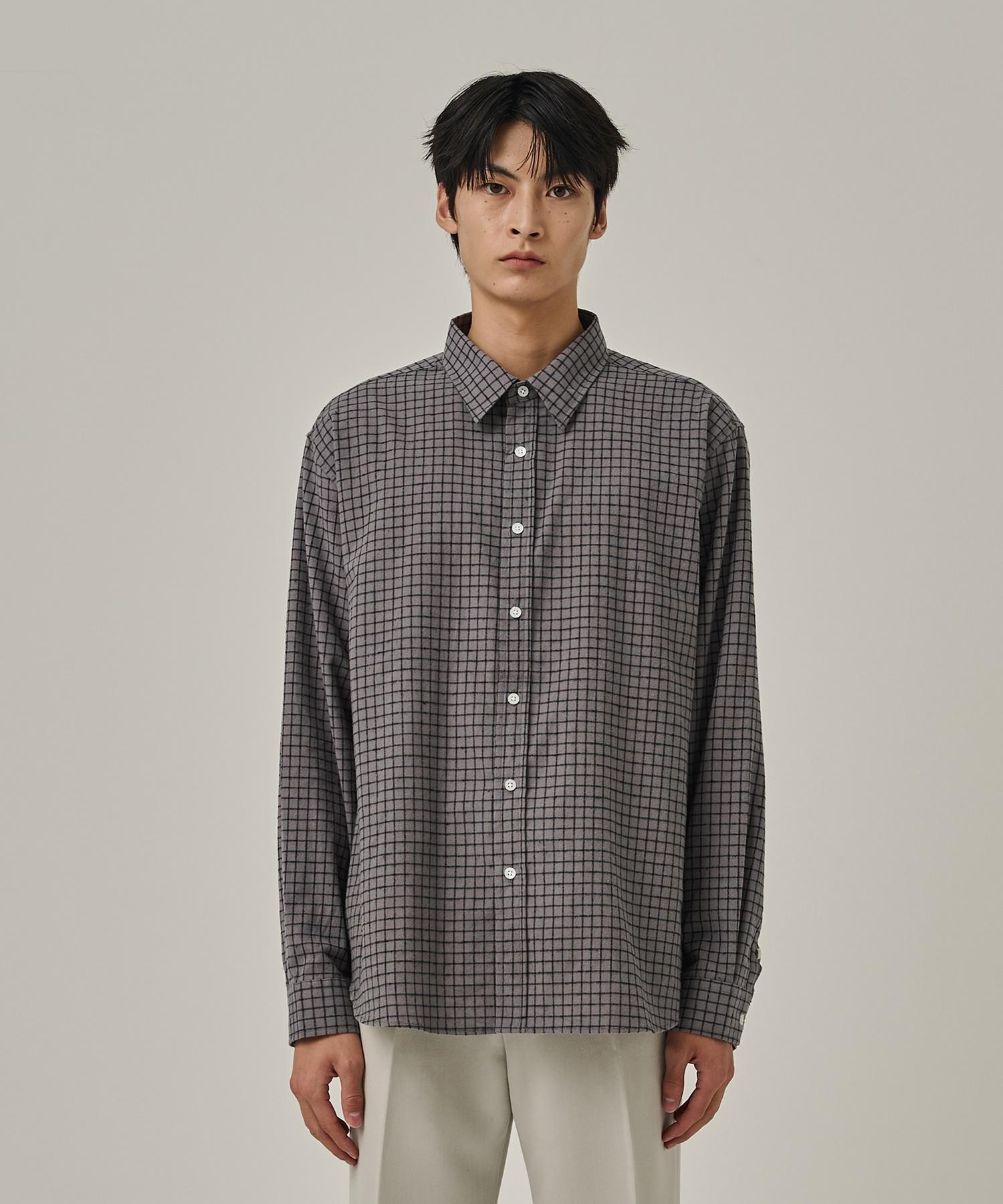 Analog Mood Plaid Check Shirt (Charcoal) Free