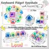Rgb Light Fingertip Keyboard Keychain Fidget Toy, Clicker Mechanical Keyboard Fidget Keychain, Anxiety Stress Relief Gift
