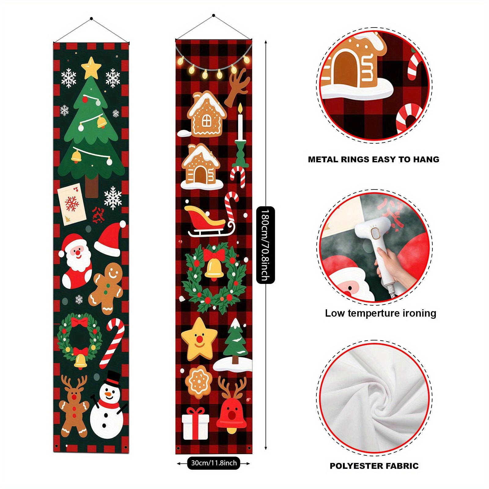 

Christmas Couplets Door Decorations Santa Claus Gingerbread Man Snowman Festive Home Decoration Wall Art 1 Pair