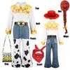 Toy Story Woody Dress Up Costume Kids Cosplay Jessie Top+Pants+Scarf+Belt Sets Girls Halloween Carnival Party Fancy Party Outfit