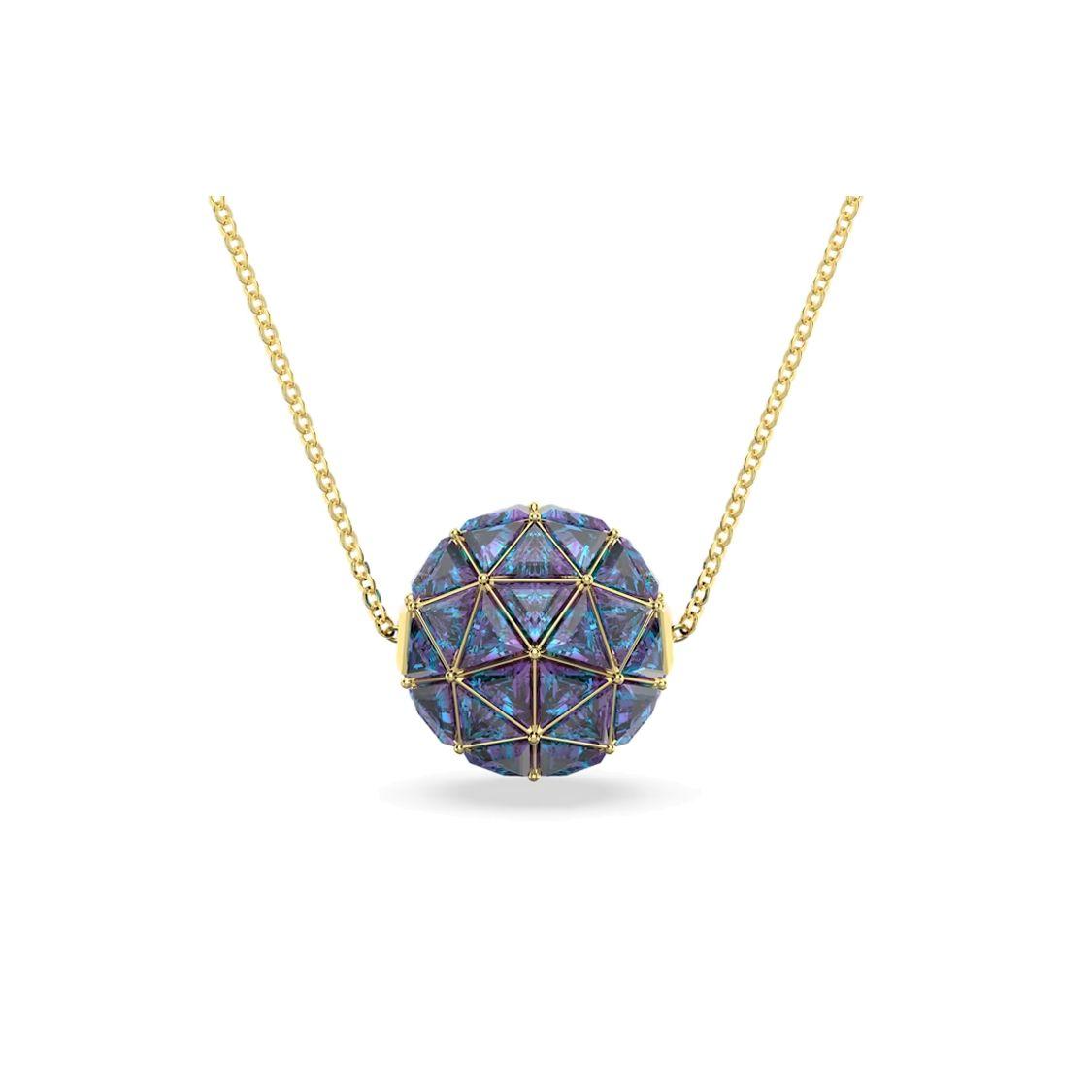 

Swarovski Curiosa Triangle Cut Gold Tone Necklace Women necklace 5629228 Blue,F