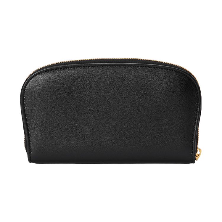 Gucci Blondie Gold Logo Zip Long Leather Wallet Unisex wallet Black 725216-UXX0G-1000