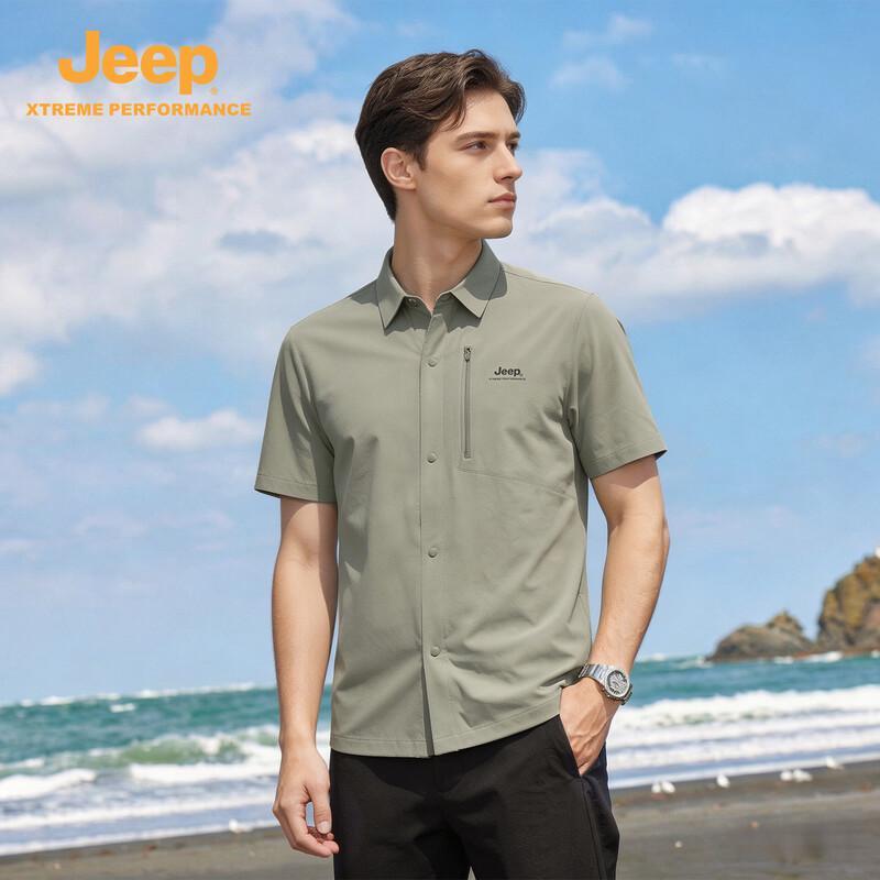 

Jeep Men s Quick-Dry Lapel Short-Sleeve Shirt 3XL