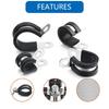 Multipurpose 60Pcs Stainlesses Steel and Rubber Cable Clamps In Multiple Size for Tube and Wire Fixation with Screws