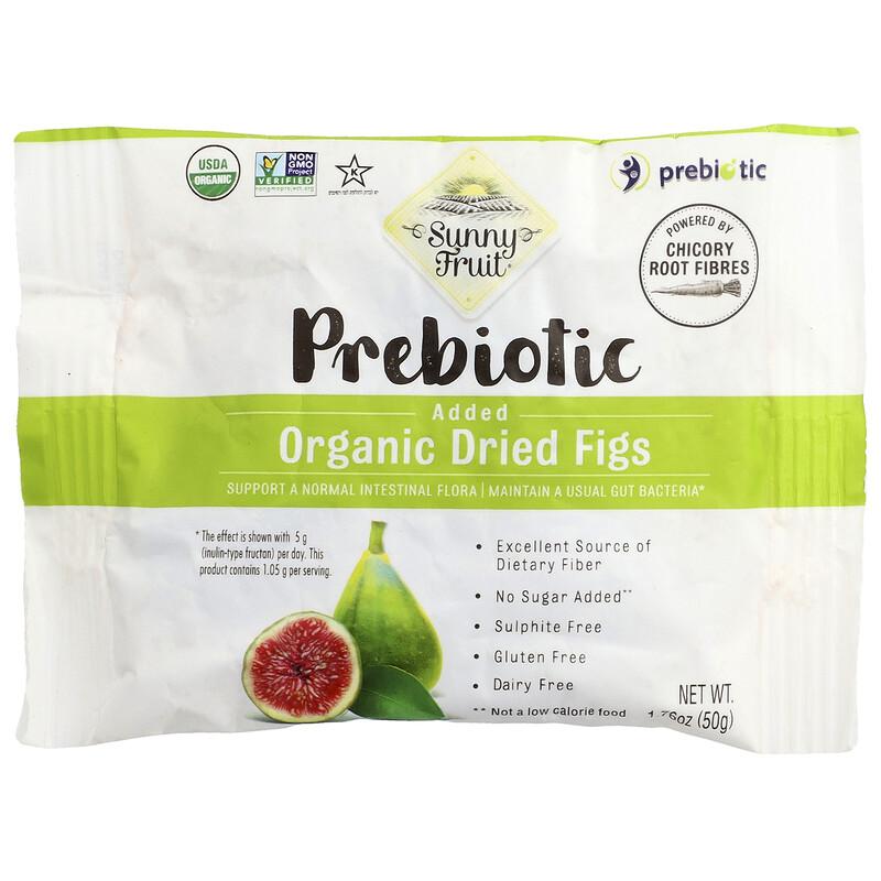 Organic Dried Figs With Added Prebiotics, 5 Packs, 1.76 oz (50 g) Each