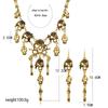 Vintage Goth Punk Skeleton Skull Statement Necklace Earrings for Men Women Party Accessories