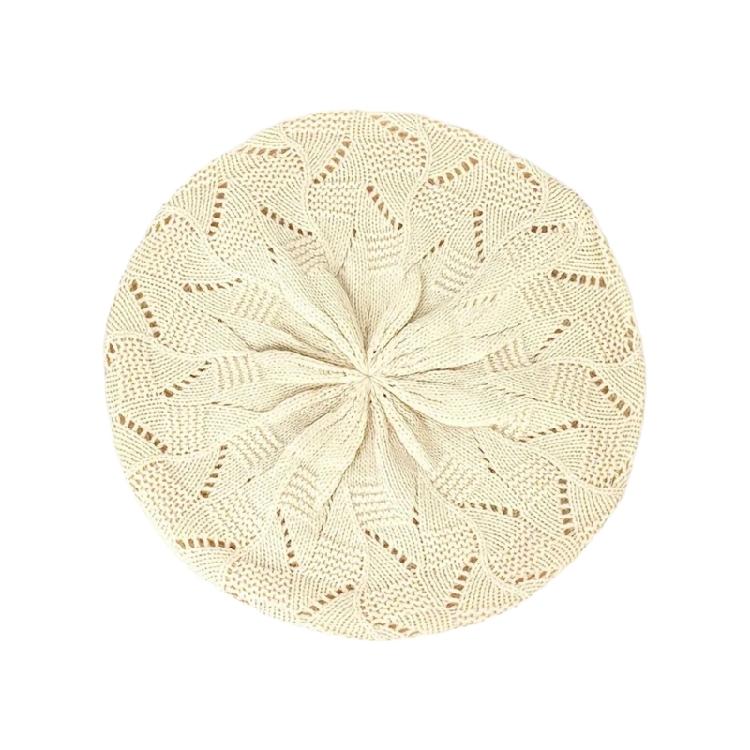 Stretchy Beret Cap Fashion Headwear Painter Hat Acrylic Knit Skull Hat For Office Women Spring Autumn Daily Outfit