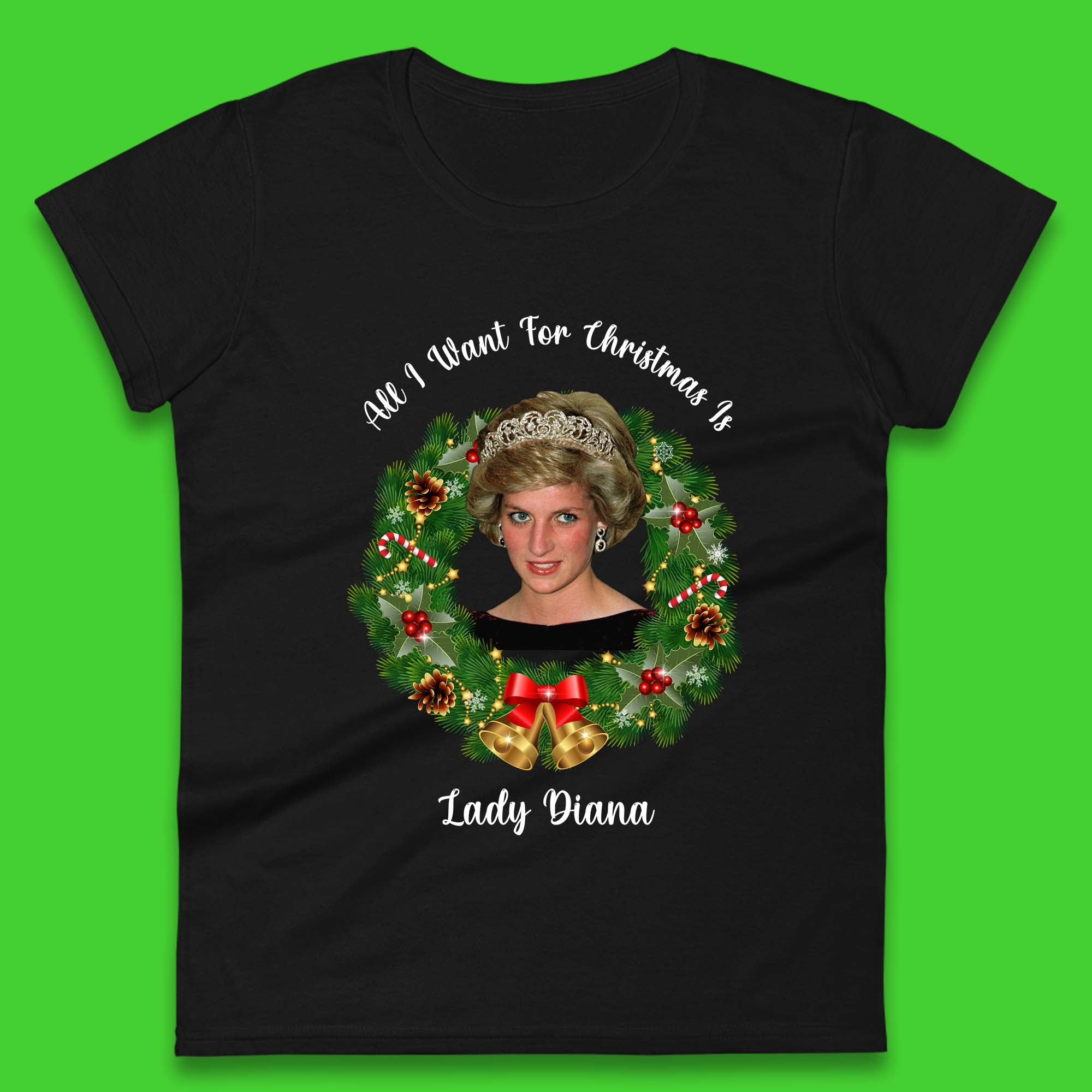 Lady Diana Christmas Womens T-Shirt Mens Tops Tees Unisex M