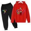 Kids Red Hoodie Colored Letters CR7 Football Pullover 3-12Y Boy Girl Toddler Coat Sweatshirt+Pants 2P Clothes Leisure Sports Set