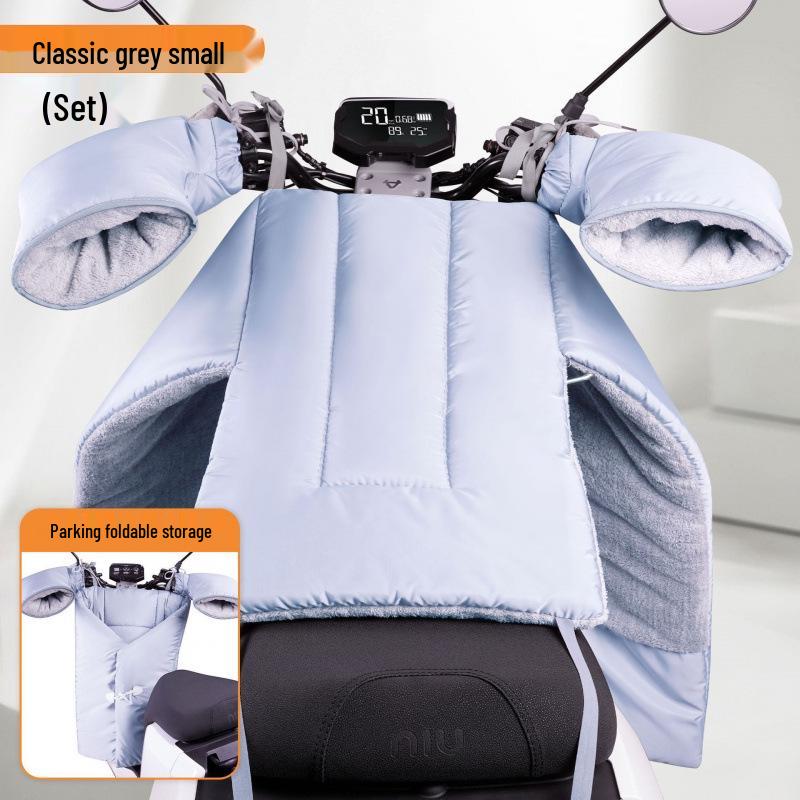 Electric Vehicle Windshield Winter Velvet Windproof Cover & Battery Motorcycle Knee Pads for Cold Protection