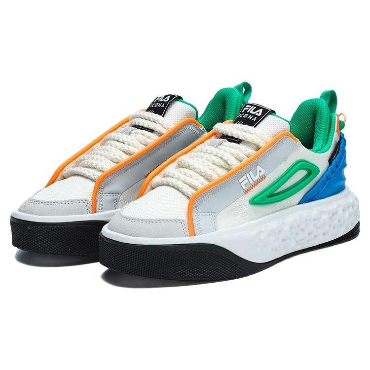 Fila Viva Fabric Durable Low-Top Skate Shoes Women Sneaker White Green Blue F12W323201FWL