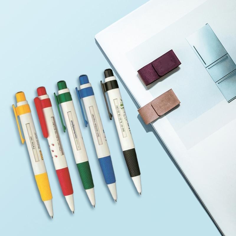 8Pcs Retractable Ballpoint Pen Guest Sign In Pen Ballpoint Pen with Scroll Message Window Office Writing Supply