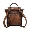 Johnature Retro Genuine Leather Bag Solid Color Backpack Handmade Cowhide Large Capacity Women Backpacks Travel Bags