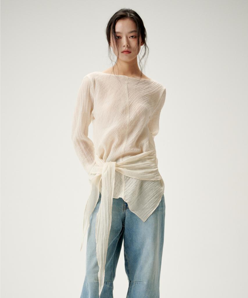 Linte Wrinkle Waist Blouse Ivory