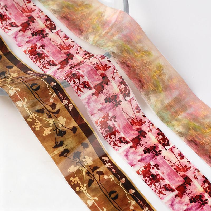 10 Sheets Feng Shui Ink Staining Nail Foils Transfer Paper Laser Nail Art Stickers Decal Pattern Printing Mold Manicure Tool