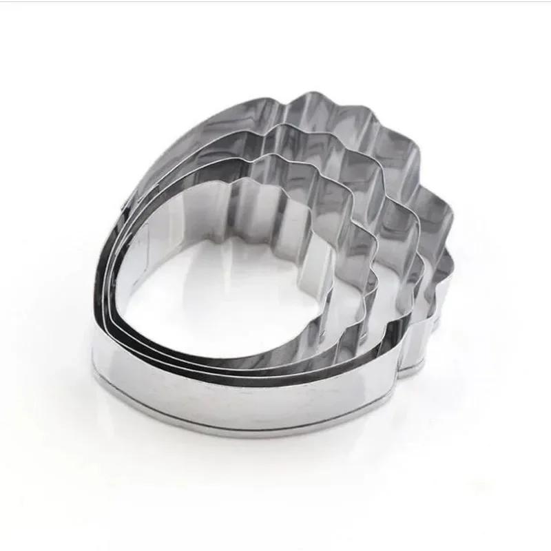 4pcs Stainless Steel Cake Baking Tool Mold Peony Cake Gummies Plunger Knife Decoration Mold Kitchen Tool Wholesale