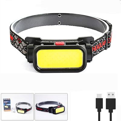 Lampe Frontale LED Puissante Portable COB Rechargeable USB Phare Batterie Intégrée Étanche Lampe Frontale Camping Pêche