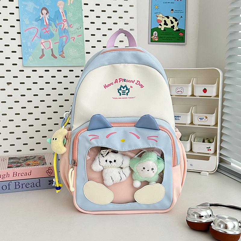 Schoolbag Cute Cat Ears Student Backpack New Large Capacity Junior High School High School Start Backpack High Value Student Schoolbag