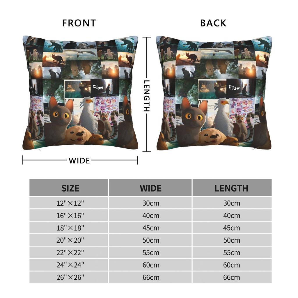 Flowing Movie Cat Pillowcase Printing Polyester Cushion Cover Decor Cartoon Animated Movie Pillow Case Cover Home Square
