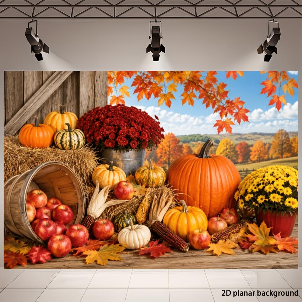 One 2D Flag for the Autumn Harvest Themed Party Decoration with a Thanksgiving Background Cloth for the Autumn Seasonzyc