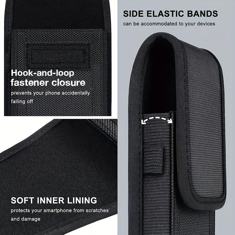 Durable Nylon Cell Phone Pouch with Adjustable Belt Loop - Lightweight Holster Case, Easy-Clean, Perfect for Daily Commute, Phone Pouch
