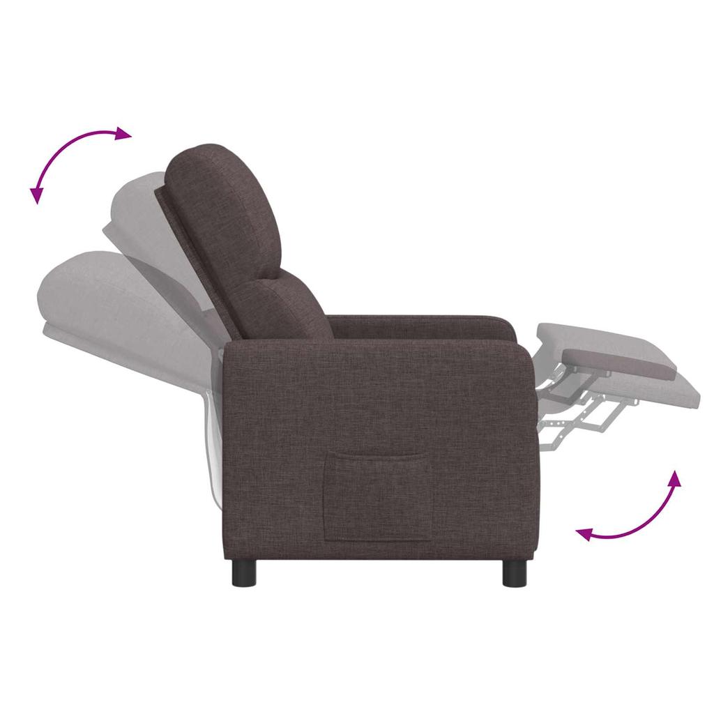Recliner Dark Brown Polyester