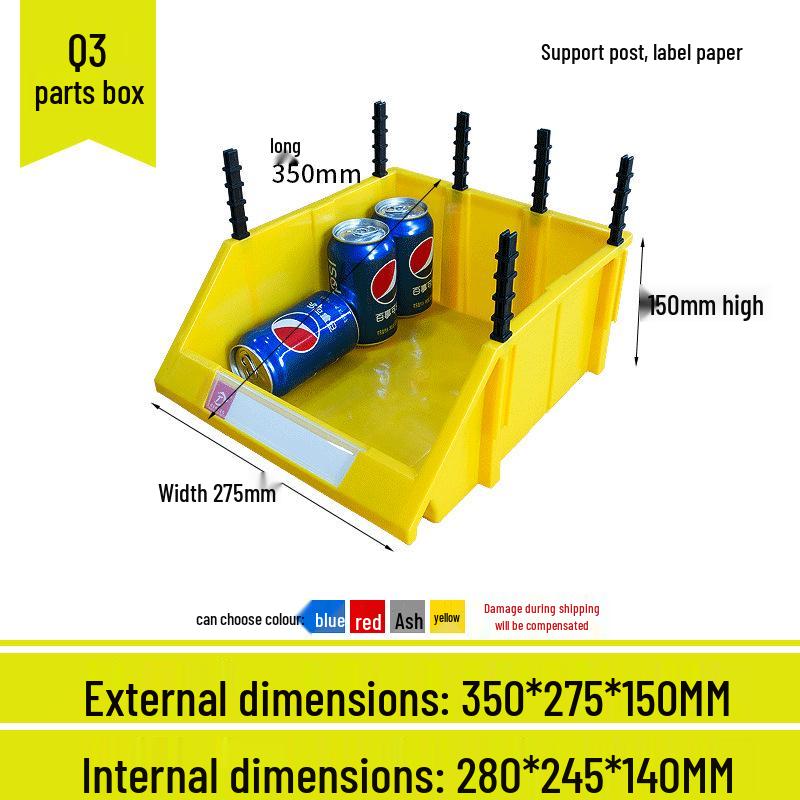 Angled Entry Heavy-Duty Plastic Storage and Organizer Box for Components and Hardware