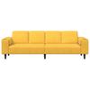 Sofa Light Yellow 250 x 77 x 76 cm Cord Fabric