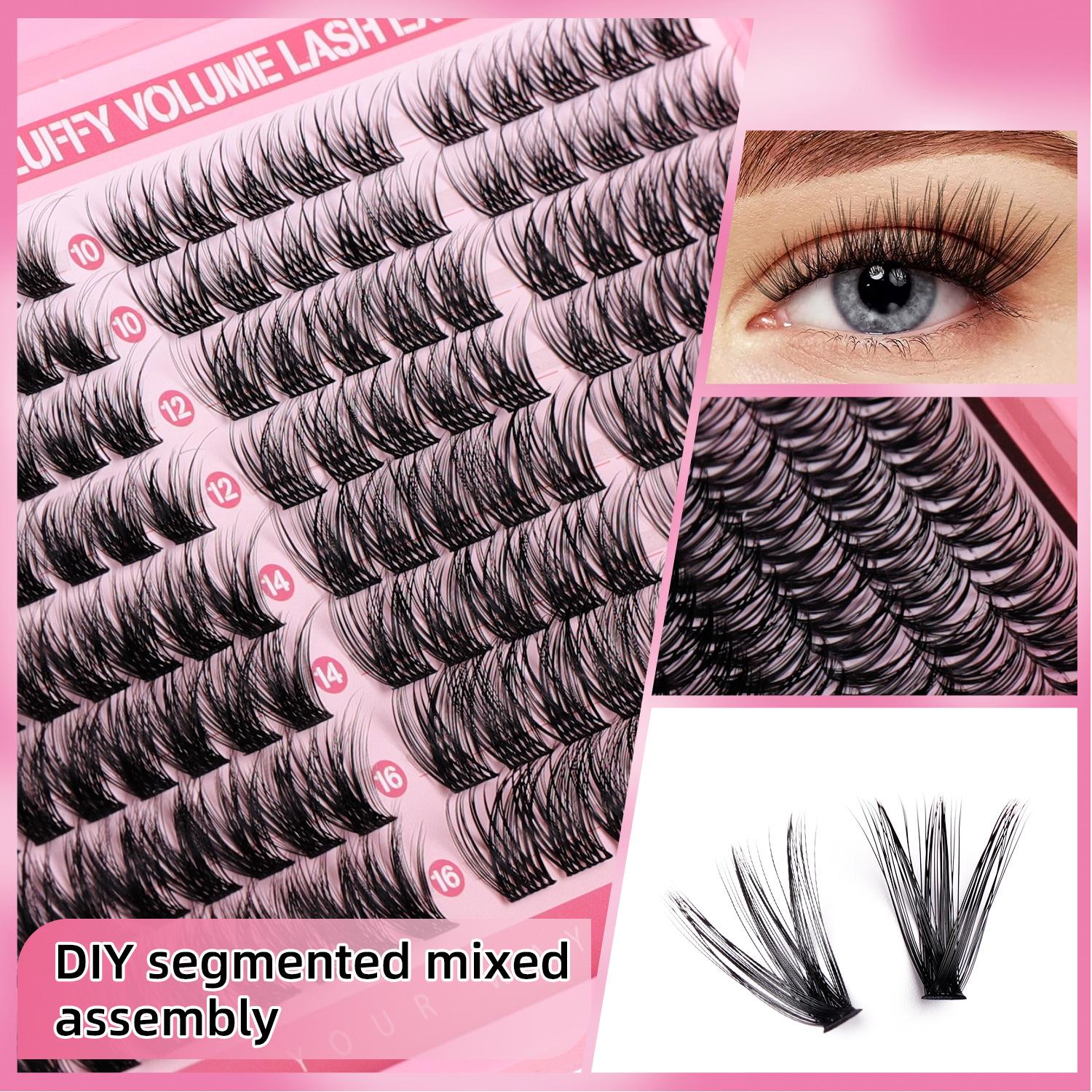JOMAY Lash Clusters Kit Mix Fan Eyelashes Custom Logo Press on Lash Cluster Thin Band Lash Clusters Diy Eyelash Extensions Lash Tweezers&Crisscross&Mix чёрный