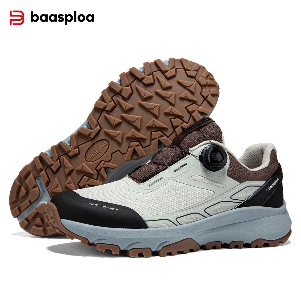 BAASPLOA Ghete de drumeție pentru bărbați, pantofi de drumeție pentru bărbați, cataramă rotativă, ușori, antiderapanți, marcă de exterior pentru bărbați, pantofi pentru bărbați, iarnă, îmbunătățire, îngroșați