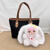 Süße Cartoon Vinyl Gesicht Große Ohren Weicher Flauschiger Plüsch Mädchenpuppe Schlüsselanhänger Anhänger Rucksack Dekoration Geschenke