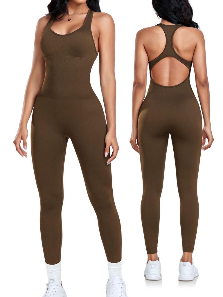 Women's Autumn/Winter Yoga Jumpsuit - Peach Butt, One-Piece Fitness Suit