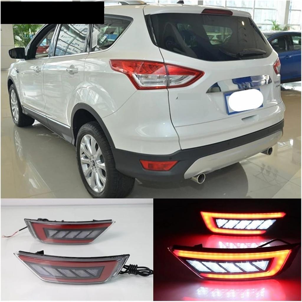 Car Right Rear Bumper Reflector Lights Rear Fog Lamp Assembly, Compatible For Ford Escape Kuga 2013 2014 2015 2016 2017 2018(Blue 2pcs)