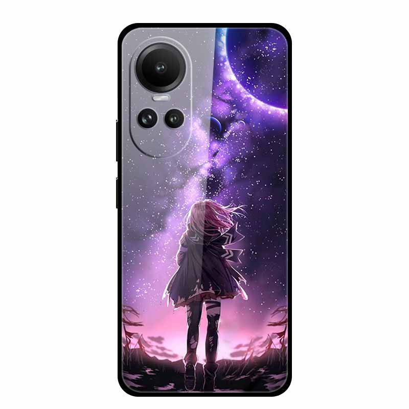 Tempered Glass Case For Oppo Reno10 Pro Cover Reno 10 5G Fashion Hard Back Cover for Oppo Reno 10 Pro 5G Reno105G Case Lion Capa