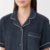 MUJI Tile Dark Size Size XS Women's Double-Sided Short-Sleeve Pajamas, Navy, FD1L9A5S,
