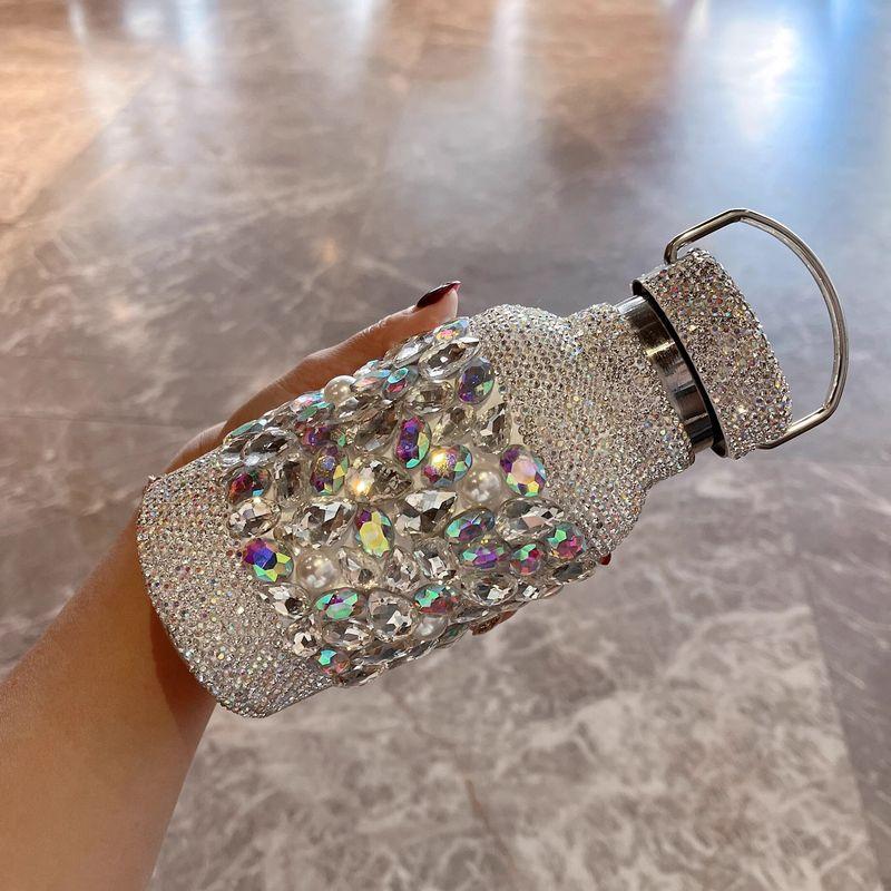 British Beloved Diamond-Embedded Large Capacity Vacuum Cup 304 Stainless Steel Satchel Portable Water Cup Car Portable Cup