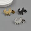 New Flat Cutting Wolf Brooch Jewelry Suit Shirt Cufflinks Stainless Steel Accessories