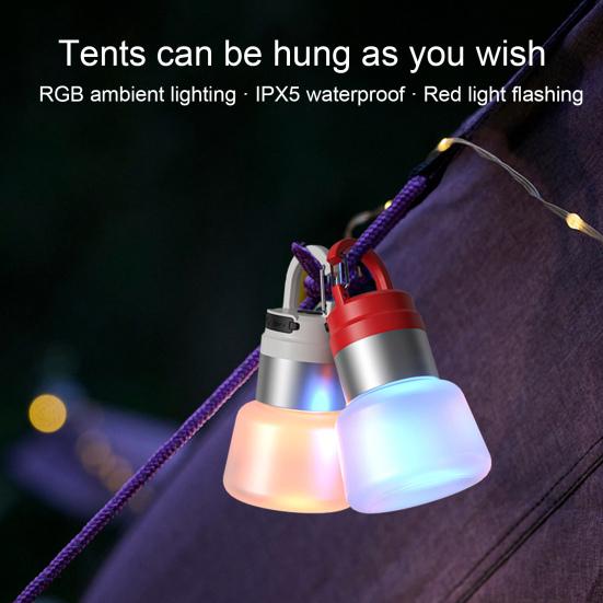 Outdoor Camping Laterne USB Wiederaufladbar Wasserdicht Abnehmbare Wasserflaschenleuchte Tragbare Wander-Rucksacktour LED Hängelampe