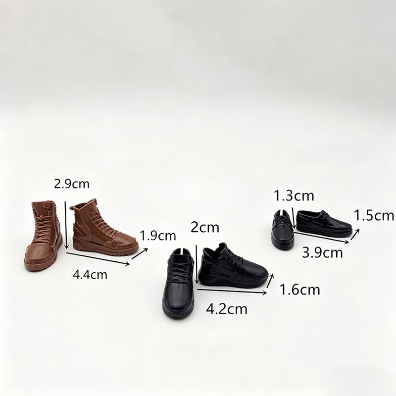 New Fashion 1/6 Doll Shoes Plastic Multistyles Male Doll Boots Shoes Clothes Accessories Fit Foot Length 2Cm Dolls