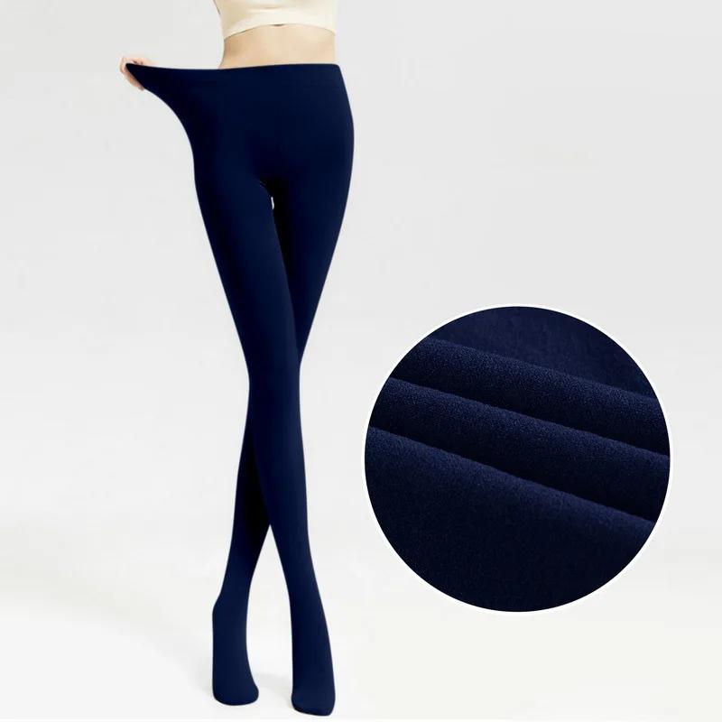 Winter Warm Bottoms Solid Thickened Velvet Warm Bottoms High Waist High Elastic Pants Upward Push Tight Pantyhose Women