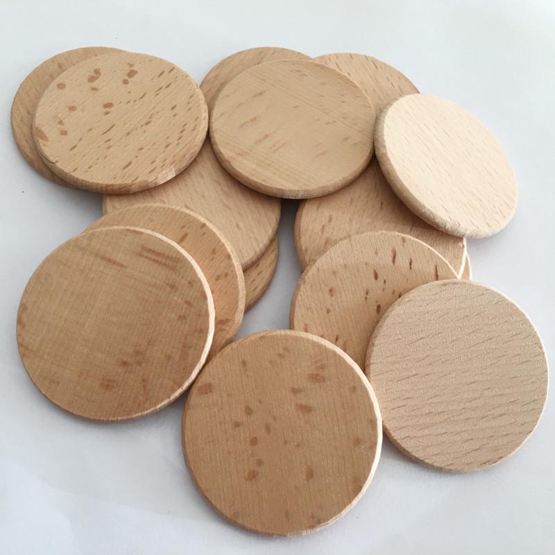Runde Holz-Bastelscheiben - Naturholz, Blanko für DIY-Projekte & Spielchips