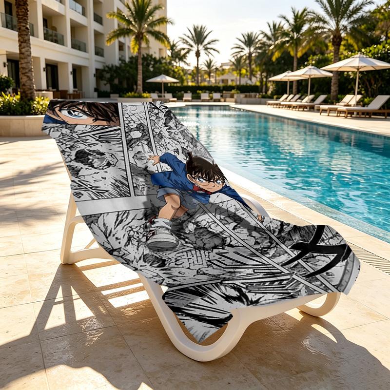 Detective Conan Print Beach Towel Design, Soft, Lightweight. for Home Bathroom, Spa, Pool, Yoga, Surfing, Camping, Gift for Family, Friend