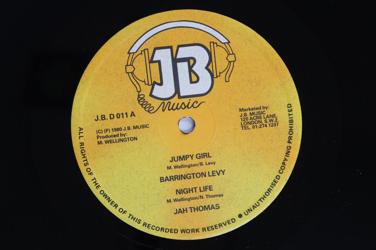 

12inch Record BARRINGTON LEVY JAH THOMAS Jumpy Girl Night Life JBD011 JB MUSIC 1980 UK Reggae Ska Dub Used