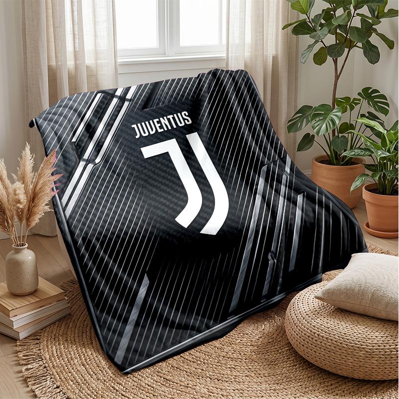 Juventus FC Theme Blanket Soft Flannel Blanket Plush Throw Blanket Cozy Sofa Bed Blanket for Home Decor