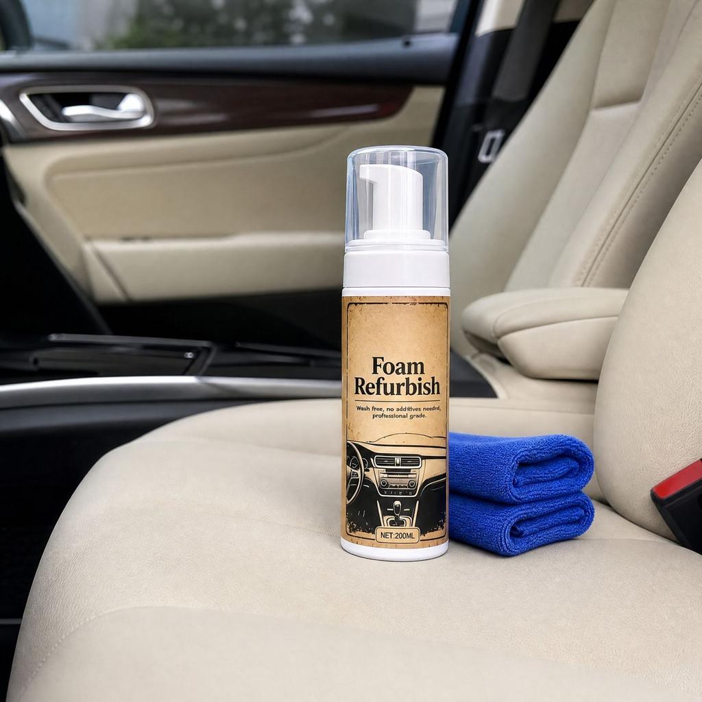 Car Cleaner Spray - No Rinse, Stain Remover with Polishing for Interiors